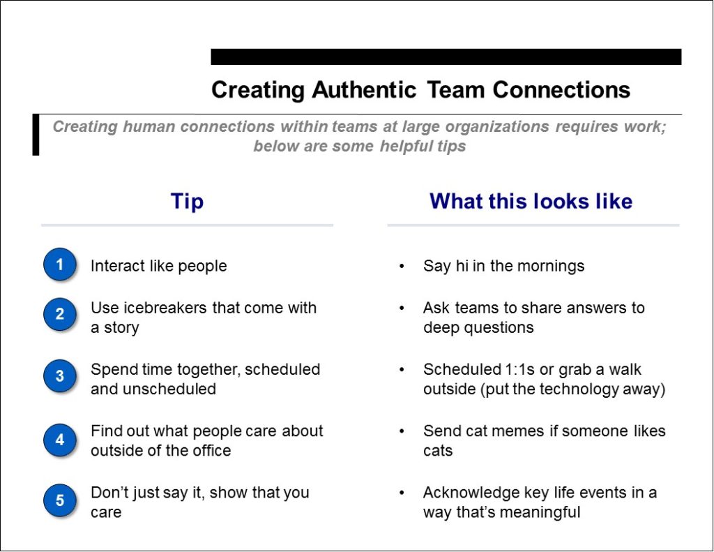 Creating Authentic Team Connections